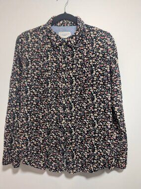 Birds of Paradis by Trovata | Floral Corduroy Button Down in Navy